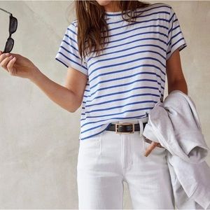 AYR The Sno Cone T-Shirt in White and Blue Stripe